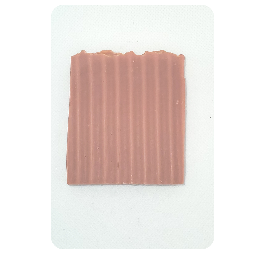 3.5 OZ pink clay soap bar with a sweet berry vanilla scent. These soaps are bubbly and cleansing. They are made with all-natural vegan, gluten-free, and eco-friendly products and packaging.  Samples/Travel size (.5oz) is also available.   Ingredients: Olive oil, Coconut oil, Shea butter, Hemp seed oil, Castor oil, Water, Lye, Essential oils and Rose clay.
