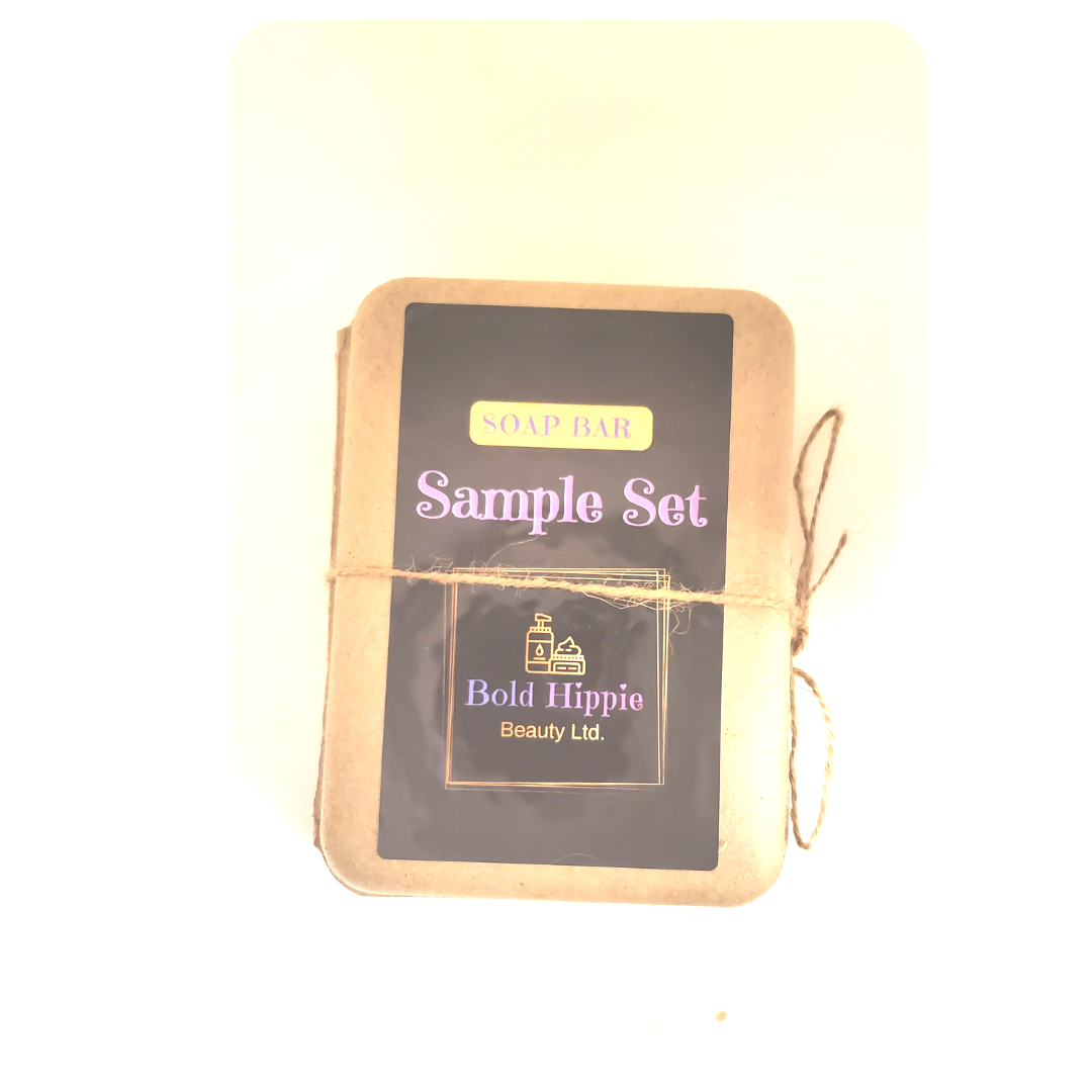 Includes 5 individual packed soap samples. Scents include: Lemon, Lavender, Unscented, Cucumber Melon, and Vanilla Berry.